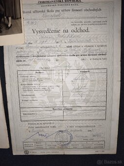 Stare vysvedčenia,dokumenty + fotka - 4