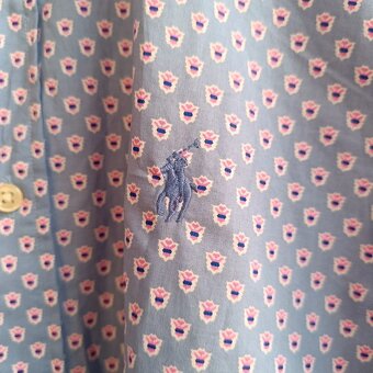 Polo Ralph Lauren modrá košeľa s dlhým rukávom s kvetmi S - 4