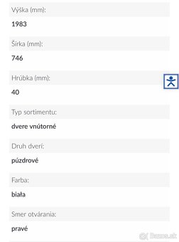 Dvere interiérové pravé 70 plné nové - 4