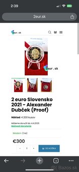 Pamatna 2€ minca Slovensko 2021 Dubcek PROOF - 4
