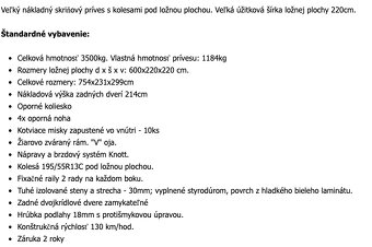 SKRIŇOVÝ VOZÍK BIG CARGO TFSP 600 TOMPLAN 3000kg - 4