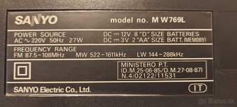 Predám vintage boombox Sanyo MW-769L - 4