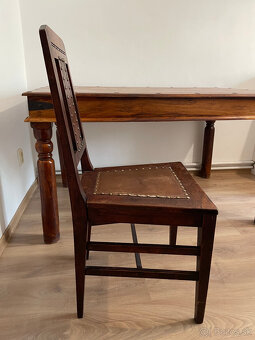 starožitný stôl a stoličky - 4