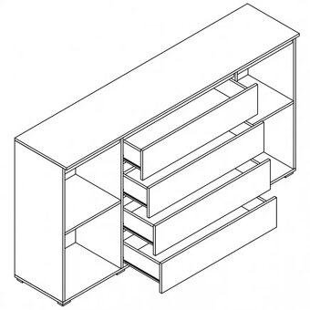 Biela komoda Cosmo 06 184x97x41 - 4