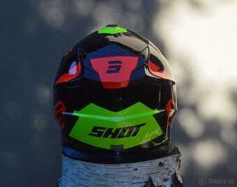 prilba helma okulare mx enduro shot fluo žltá oranžová lak - 4