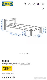 Detska ikea postel 200x90 - 4