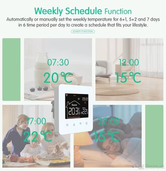 Smart thermostat kúrenia čierny - 4