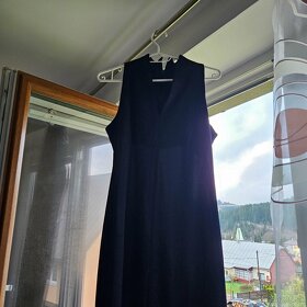 Modré elegantné dlhé šaty - 4