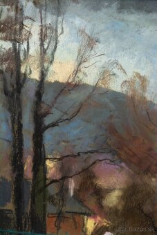 Géza Rónai – vzácny pastel na kartóne, 68 × 56 cm - 4