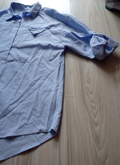 Bielo modro pásikavá košeľová blúzka, v. XL/XXL - 4