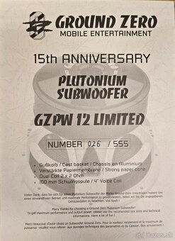 Subwoofer Ground Zero GZPW 12 limited - 4