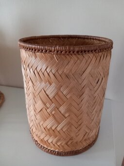 Stará prútená/lyková nádoba, košík 23x18,5 cm - 4