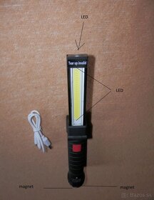 LED baterka (nabíjacia, nastaviteľná s magnetom) - 4