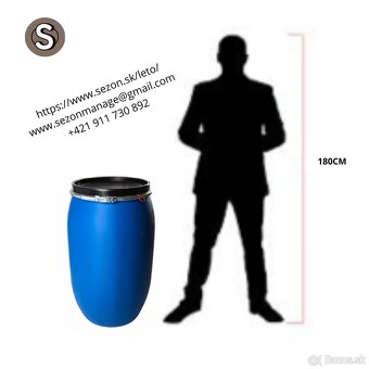 Plastový sud 120L na dažďovú vodu, kvas, olej, krmivo – HDPE - 4