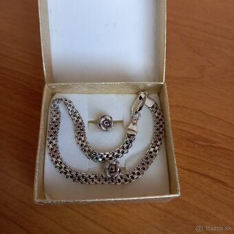 Strieborné naušnice a retiazka na ruku - 4