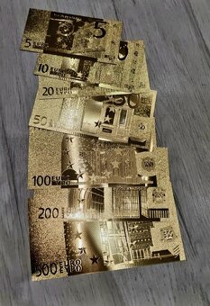 Dekoraciu 7-dielna Sada Replík Zlatých Euro Bankoviek - 4