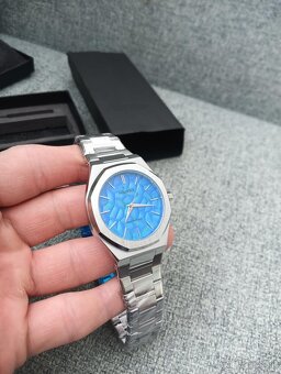 Nové elegantné pánske hodinky s modrým - 4