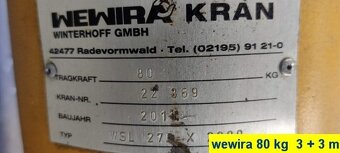 stlpový žeriav Wewira 80 kg - 2 m - výpredaj - 4