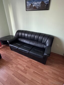 Sedacia súprava v čiernej koži - 4