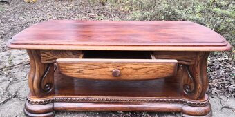 Masívny dubový konferenčný stôl so šuplíkom - 4