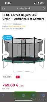 Trampolína BERG Favorit 380 cm + ochranná sieť - 4
