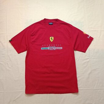 Vintage 90s Ferrari červené tričko s potlačou formula F1 M - 4