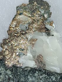 Minerál Striebro na kalcite- Maroko - 4