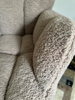 Hojdacie kreslo hnedé  do obývačky/ na kojenie / relaxovanie - 4