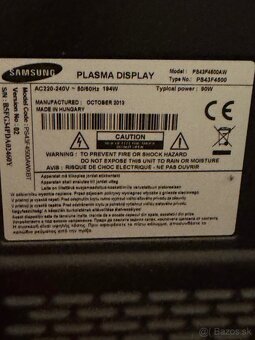 Plazmový televízor Samsung, uhl. 43” - 4