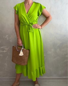 Dámske zelené midi šaty - 4