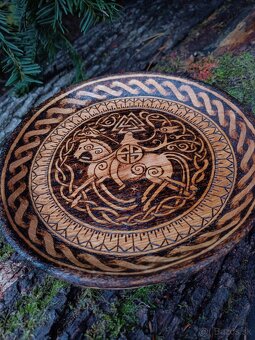 Vikingský tanier - ODIN - Viking wooden plate - 4