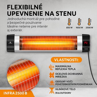Infračervený ohrievač 2500W so stojanom - 4