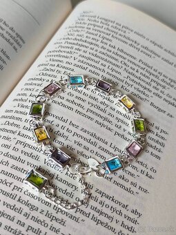 Náramok striebro 925 s kamienkami - 4