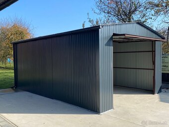 Plechová garáž 6x4 m antracit - 4