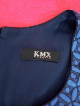 Spoločenské modro čierne šaty dlhý rukáv xxl - 4