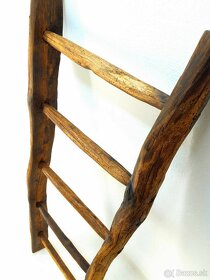 Starý dubový rebrík - drevený reber - oak ladder - 4