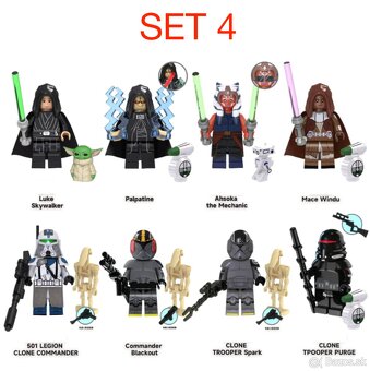 Rôzne figúrky Star Wars 4 (8ks) typ lego - nové - 4