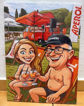 Karikatúra na plátne v ráme - 4