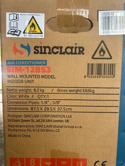Nová klimatizácia Sinclair SKY 3,5kw - 4