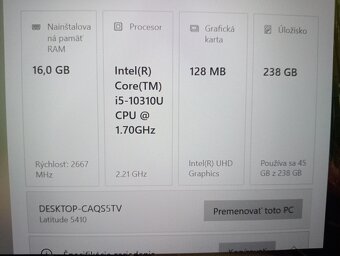 predám Dell Latitude 5410 , Intel core i5 ,ssd ,16gb ram - 4