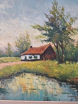 Obraz Cottages by the pond - 4