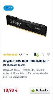Kingston FURY 8 GB DDR4 3200 MHz 2ks - 4