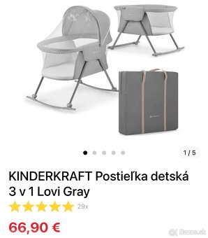 Kinderkraft Lovi postielka 3v1 - 4