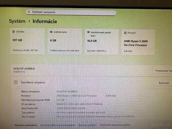 Herný počítač Ryzen 5 2600 / 16 GB / GTX 1060 6 GB / SSD+HDD - 4
