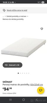 Detska postielka s matracom Ikea - 4