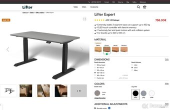 Výškovo nastaviteľný stôl Liftor Expert nova cena - 4