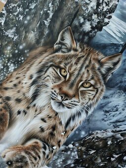 Hyperrealistická akrylová maľba / obraz Tatranský tiger - 4