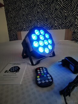 4ks Batériové led par RGBW reflektory na diaľkové + Taška - 4