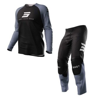 ENDURO MX SHOT čierny sivý set dres nohavice - 4