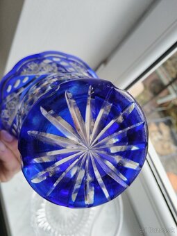 Biedermeier váza, krištálové misy - 4